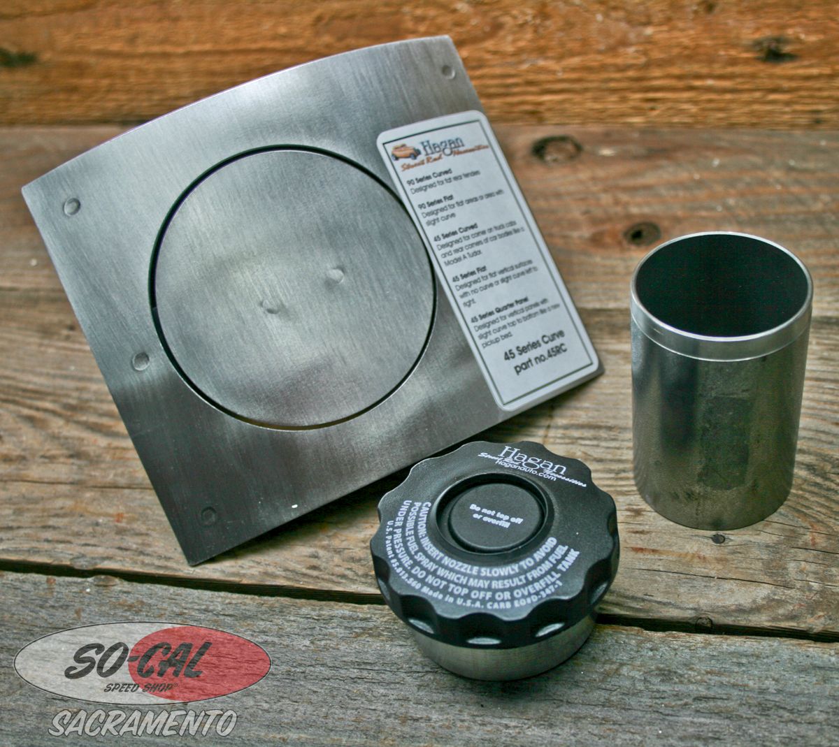 FUEL DOOR KIT 45 DEGREE CURVE HOT ROD RAT STREET PICKUP VTG STYLE