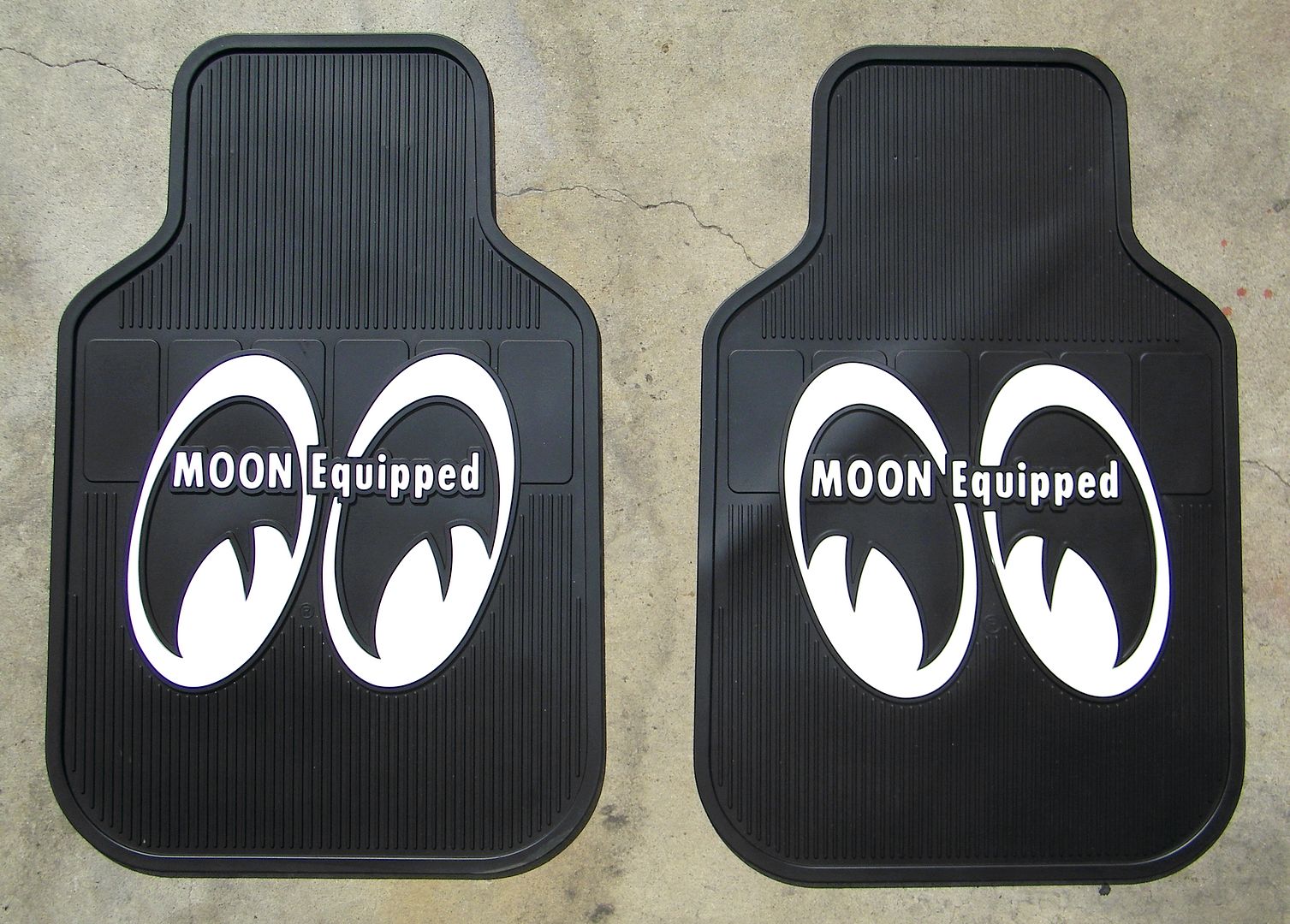 MOON FLOOR MATS HOT RAT STREET ROD CUSTOM TRUCK 4X4 VTG STYLE LOGO VW 