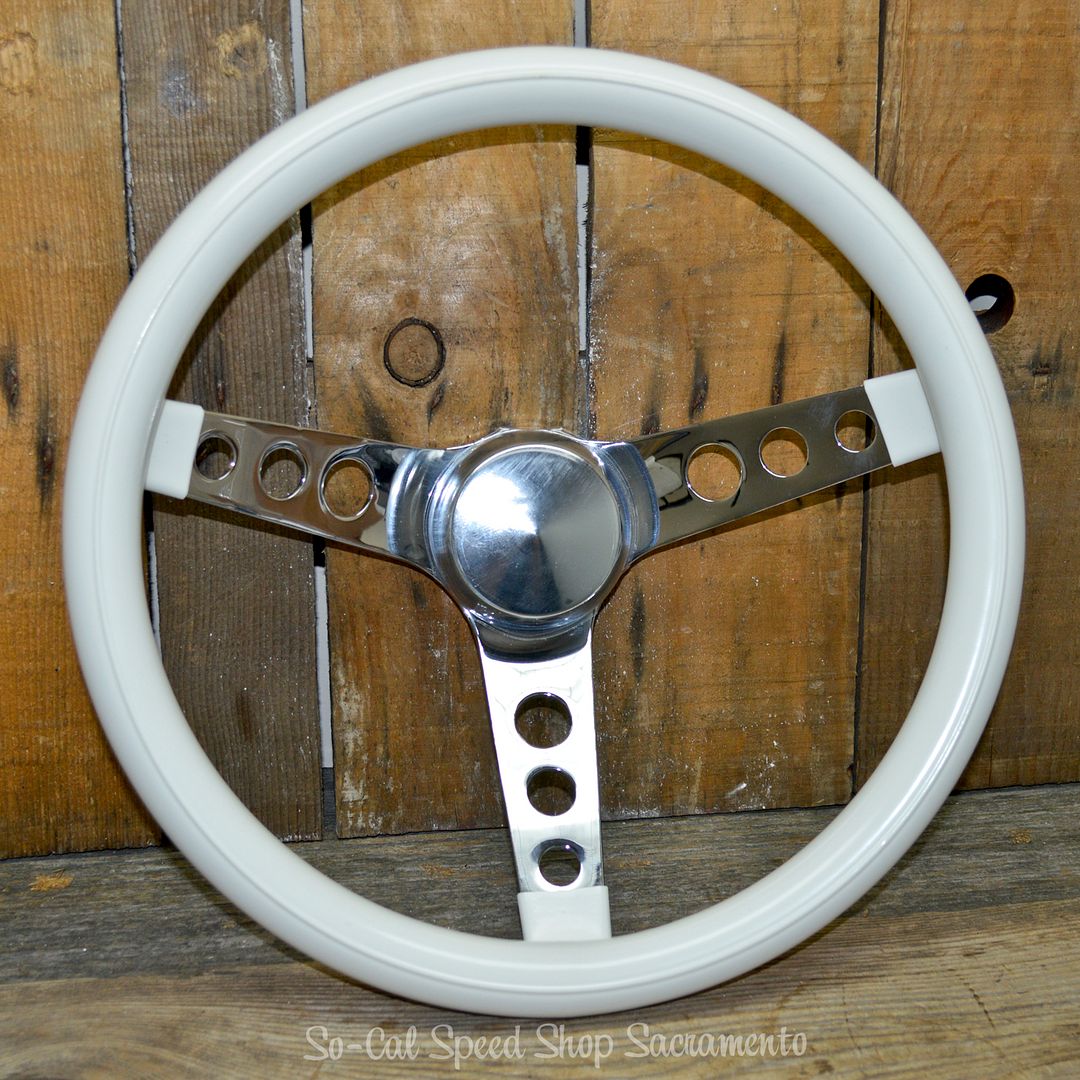 VTG STYLE WHITE STEERING WHEEL 13.5" HOT ROD CUSTOM GASSER VW VAN