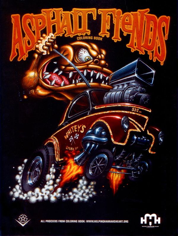 ASPHALT FIENDS COLORING BOOK LOWBROW ART RAT HOT ROD VTG STYLE WEIRD 