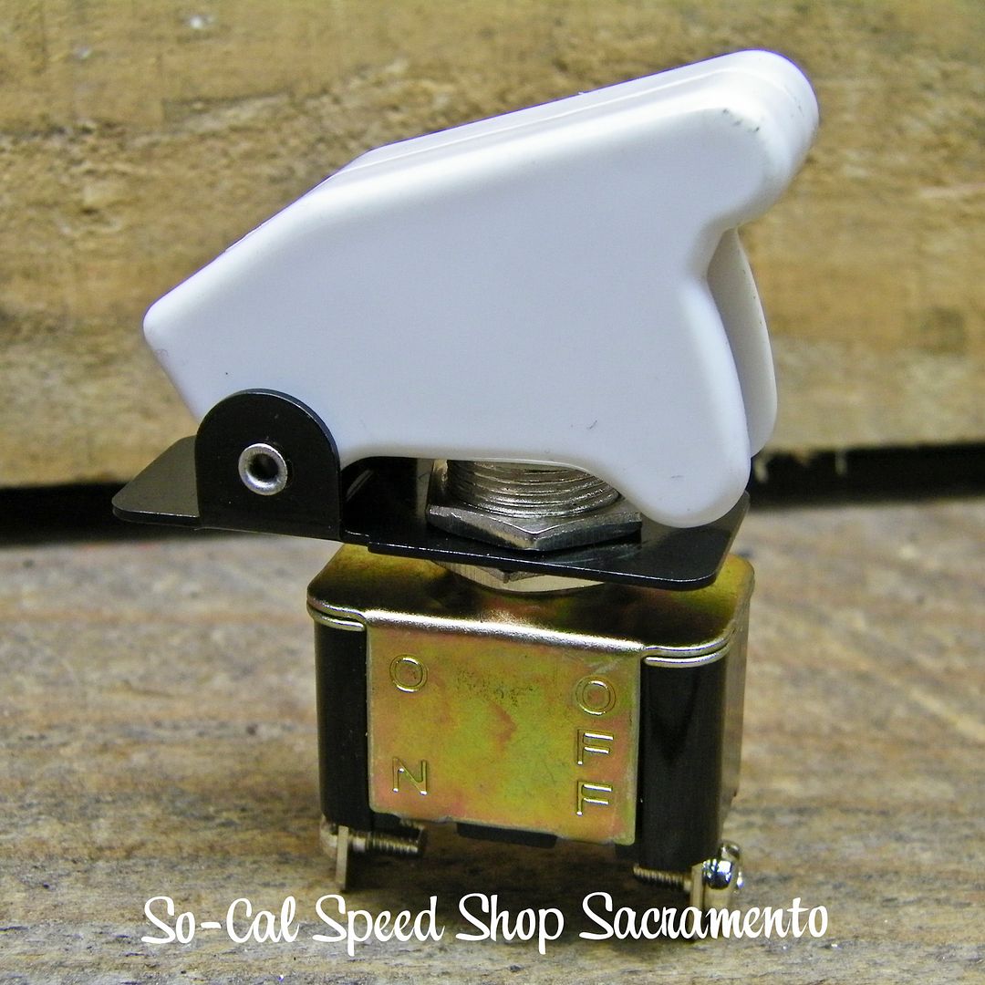 Race Toggle Switch White Safety Cover Hot Rat Rod Gasser Drag Auto Boat Truck