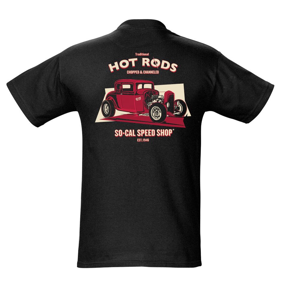 2XL So Cal 5 Window Coupe T Shirt Black Hot Rod Rat Street Custom Chopped Retro