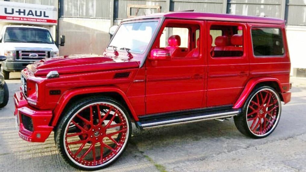 candy red mercedes g wagon on 30