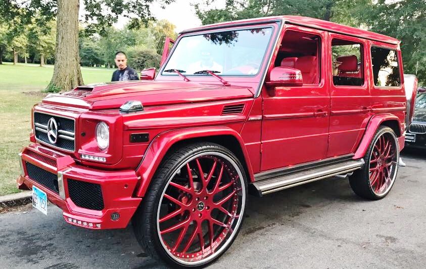 candy red mercedes g wagon on 30
