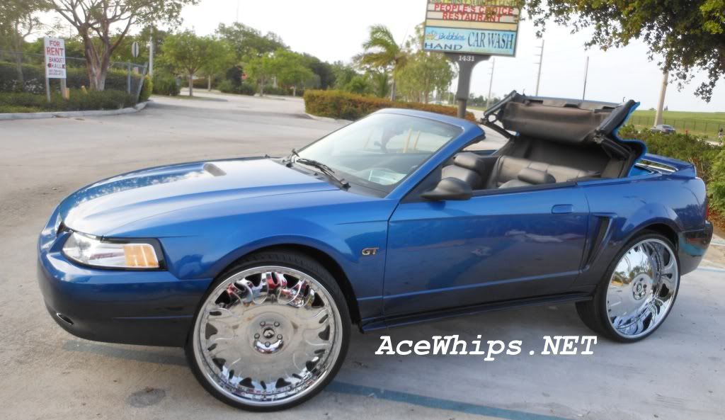 Ace-1: Polk County Candy Blue Convertible Ford Mustang GT on 26 ...