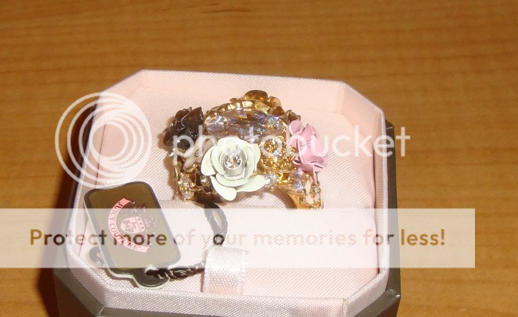 New Juicy Couture Stone & Flower Cluster Ring  